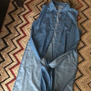 Xtra-long Jean sleeveless blouse